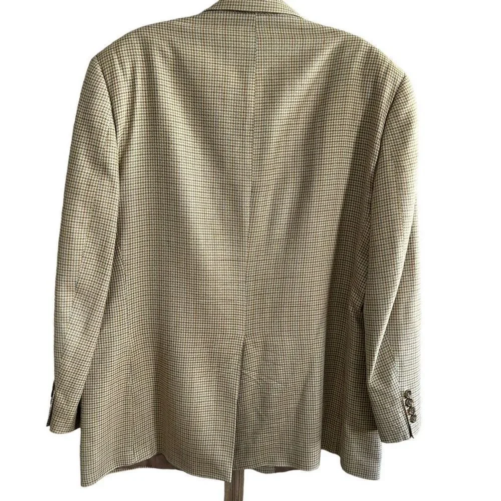 Lauren Ralph Lauren suit jacket blazer size 42R 100% silk houndstooth pattern